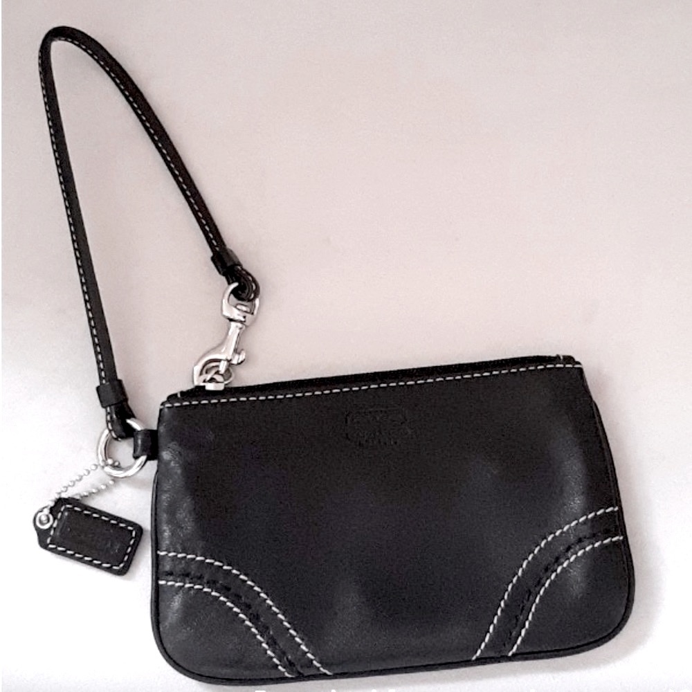 COACH Bag Black Leather Wristlet Clutch Purse